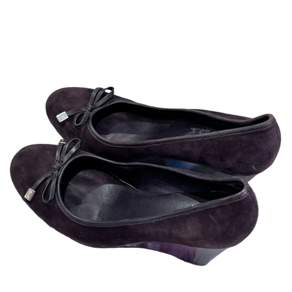 Coach Brown Suede Wedgw Heels Shoes 8.5 - Picture 8 of 14
